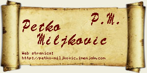 Petko Miljković vizit kartica